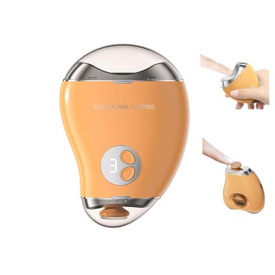 2 in 1 Electric Polishing Automatic Nail Clippers with LED, New Upgraded Electric Nail Clipper with 3 Speed Levels,Safe and Convenient Fingernail Trimmer for Baby, Kids, Seniors, Caregivers (Yellow)