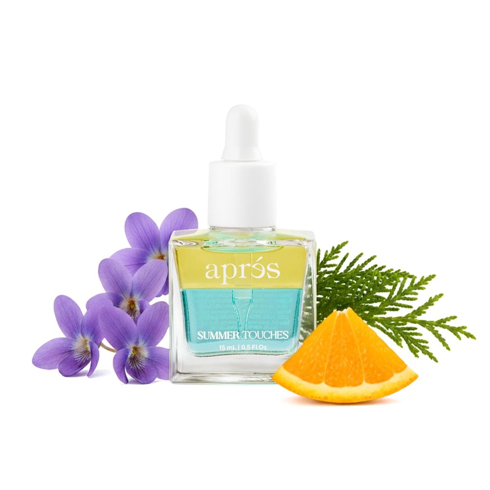 Apres Light & Shadow Cuticle Serum, Nourishing Blend of Almond and Jojoba Oil, Vitamin B and Turmeric, Cuticle Repair Oil 15 mL (15 ml, Summer Touches (Orange, Violet, and Cedar))