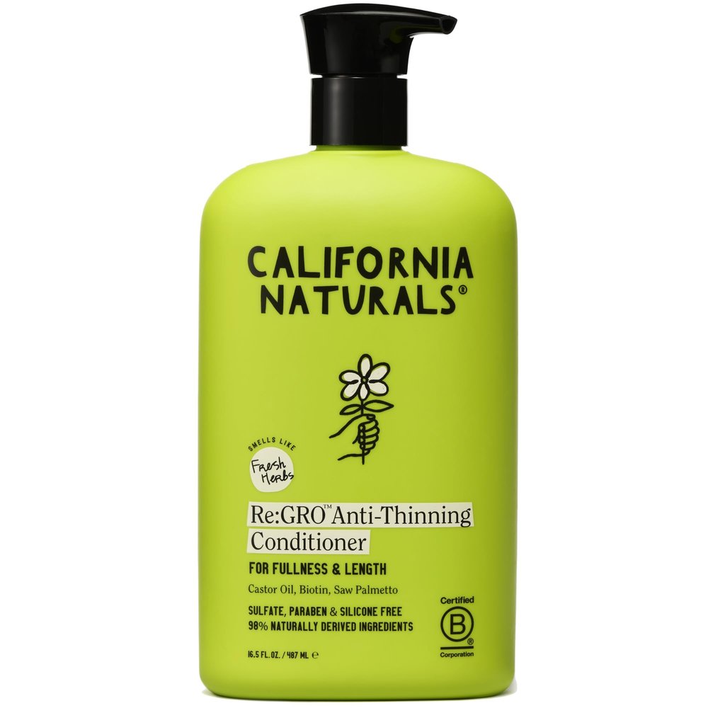 California Naturals Re:GRO Hair Conditioner, Anti-Thinning & Hair Growth Support, All Hair Types, Vegan, Natural, Cruelty Free, Silicone, Paraben & Sulfate Free Conditioner for Women & Men, 16.5 oz