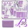 Nail Clippers Set 30 Pcs Manicure Set Professional Nail Clipper Set Stainless Steel Solid Manicure Kit Nail Care Kit with Pink Case Valentine Nail Trimming Kit(Purple) view 1