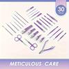 Nail Clippers Set 30 Pcs Manicure Set Professional Nail Clipper Set Stainless Steel Solid Manicure Kit Nail Care Kit with Pink Case Valentine Nail Trimming Kit(Purple) view 3