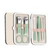 CFGH6FDF Nail Clippers Set Portable 7Pcs/Set Stainless Steel Nail Clippers Kit Travel Manicure Tools Ear Cleaning Tools Nail Care Pedicure Tool Nail Trimming Kit(Light Green) view 1