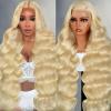 MIGURA 32 Inch 613 Lace Front Wig Human Hair 200 Density Blonde Wig Human Hair 613 HD Lace Frontal Wig 13x6 Body Wave Lace Front Wigs Human Hair Pre Plucked 613 Wig for Women view 1
