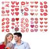 10 Sheets 84pcs Valentine's Day Tattoo Stickers, Red Lips Heart Rose Cupid Valentine's Day Theme Temporary Tattoo Stickers Perfect Valentine's Day Decoration for Adults view 1