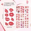 10 Sheets 84pcs Valentine's Day Tattoo Stickers, Red Lips Heart Rose Cupid Valentine's Day Theme Temporary Tattoo Stickers Perfect Valentine's Day Decoration for Adults view 2