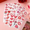 10 Sheets 84pcs Valentine's Day Tattoo Stickers, Red Lips Heart Rose Cupid Valentine's Day Theme Temporary Tattoo Stickers Perfect Valentine's Day Decoration for Adults view 3