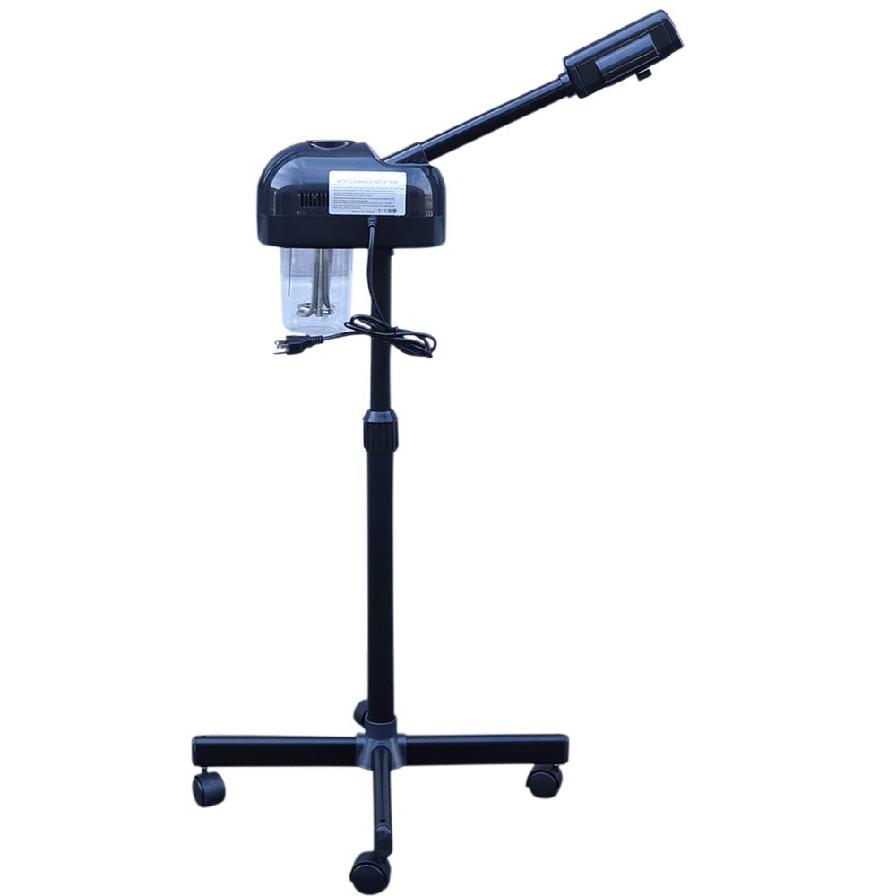 Facial Steamer Home Facial Spa Ozone Face Steamer for Facial Deep Cleaning with Hot Mist Function Stand Facial Steamer for Personal Care 360 Rotating Arm Adjustable Height (Black)