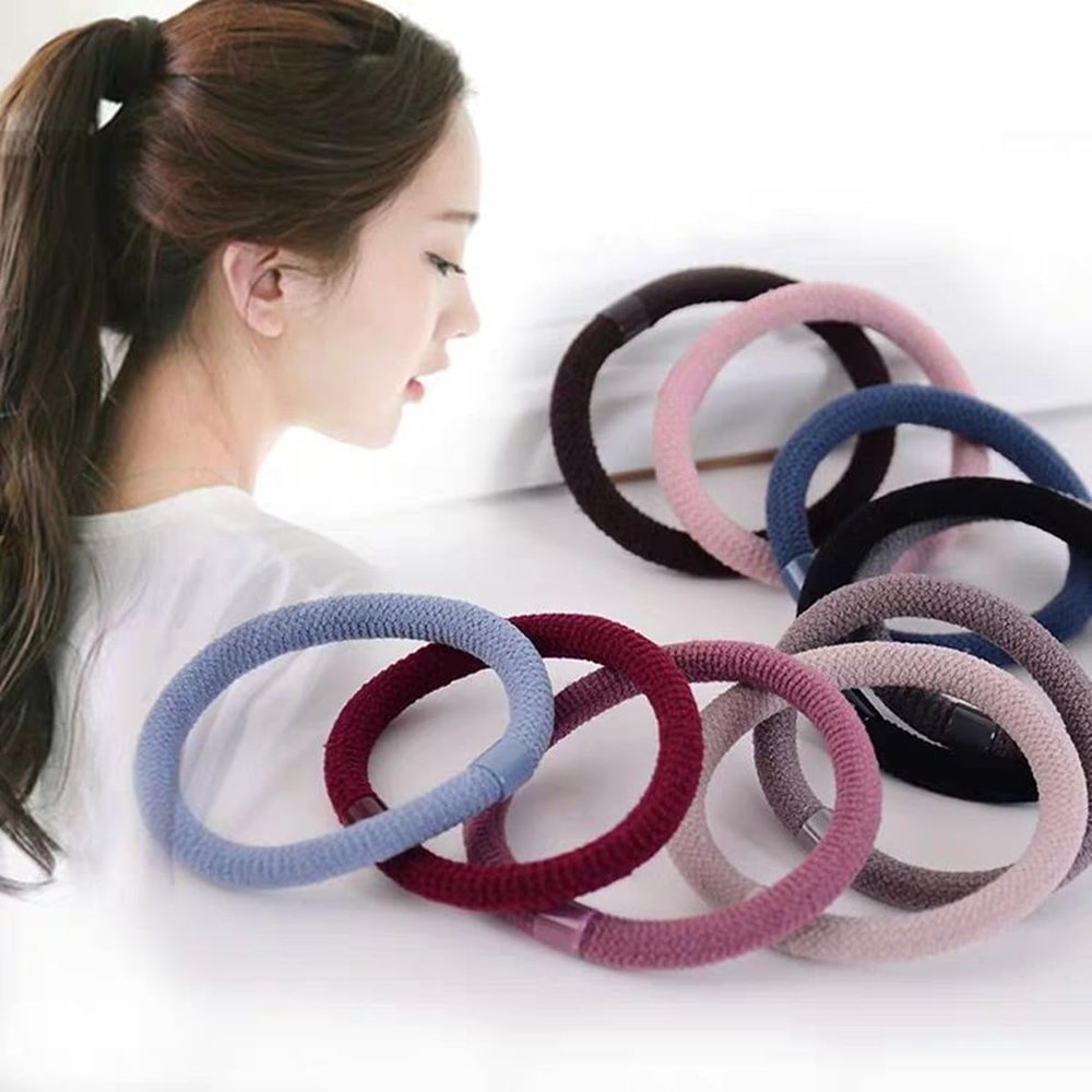 10pcs Hair Ties for Women Girls, Elastics Hair Bands Ponytail Holders for Hair, No Damage No Crease Hair Elastics
