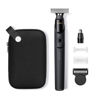 Xpert T Integrated Magnetic Electric Beard Trimmer & Shaver, with Travel Case, Electric Razor, Adjustable Combs Set, Body Kits, Nose Hair Trim Head, Personal Body Trimmer for Men Women, Black