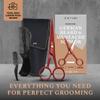 Ontaki Beard Scissors & Mustache Scissors - 5-Inch, True Red - German High-Carbon Steel Bevel Edge - Grooming Kit with Beard Comb & Mustache Comb & PU Leather Pouch - Facial Hair Grooming for Men view 3