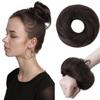 TESSHAIR Human Hair Messy Bun, 100% Real Hair Bun Extensions for Women,Natural Wavy,2 Count#-1B Natural Black view 1