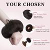 TESSHAIR Human Hair Messy Bun, 100% Real Hair Bun Extensions for Women,Natural Wavy,2 Count#-1B Natural Black view 2