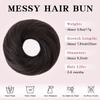 TESSHAIR Human Hair Messy Bun, 100% Real Hair Bun Extensions for Women,Natural Wavy,2 Count#-1B Natural Black view 4