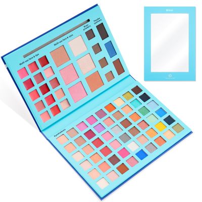 Color Nymph Eye Shadow Palette MakeupHighly Pigmented 54 Colors Face Palette with Matte Shimmer FinishesVegan & Cruelty Free Travel Size Makeup Pallet (Blue)