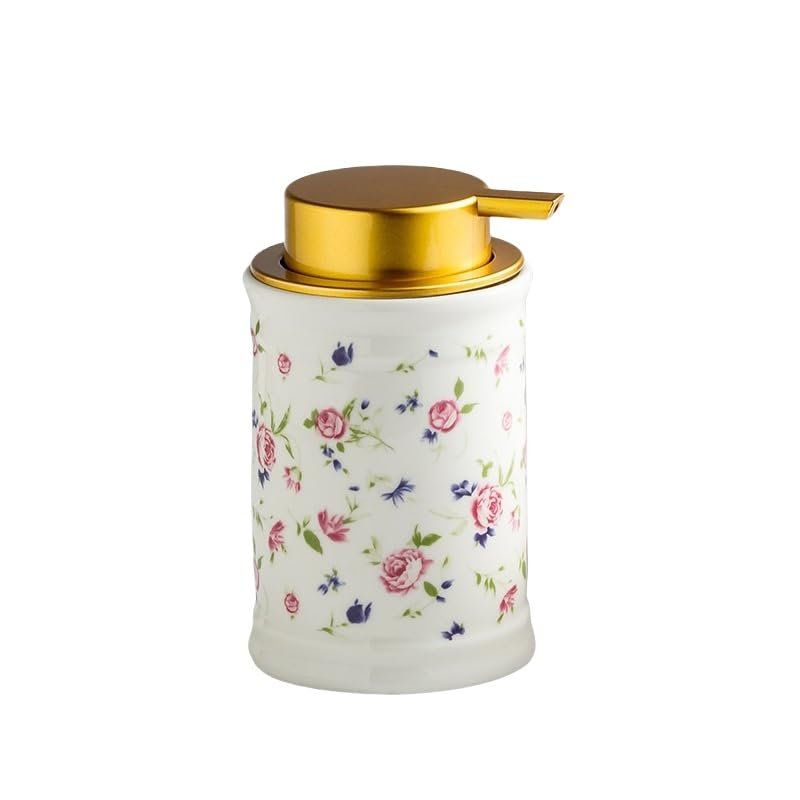 Kitchen Wall Decor,Foam Soap Dispenser Rose Print Foam Pump Bottle Elegant Foam Hand Soap Dispenser Boho Soap Foam Dispenser Vintage Ceramic Soap Dispenser Farmhouse Home Decor Small Rose