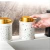 Kitchen Wall Decor,Foam Soap Dispenser Rose Print Foam Pump Bottle Elegant Foam Hand Soap Dispenser Boho Soap Foam Dispenser Vintage Ceramic Soap Dispenser Farmhouse Home Decor Small Rose view 3
