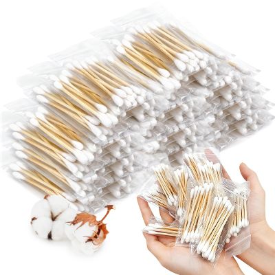 1000 PCS (100 Pack of 10) Travel Size Cotton Swabs for Ears,Individually Wrapped Cotton Swabs,Round Tipped Round Ear Swab,Ear Sticks,Travel Ear Cleaning Cotton Buds for Makeup,Hotel,Camping