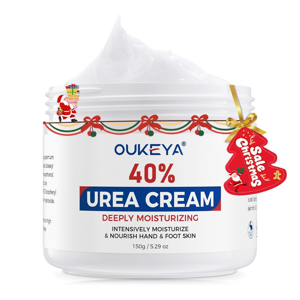 OUKEYA NEW FORMULA Urea Cream 40 Percent for Feet Maximum Strength, Hand Heels Dry Cracked Treatment Lotion for Knees & Elbows, Foot Dead Skin Cuticle Callus Remover Toenail Softener, 5.29 oz