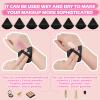 24 Pieces Powder Puff Face Triangle Powder Puff Soft Velour Makeup Puff Velour Puffs for Face Wet and Dry Cosmetic Foundation,Body Powder Blender Loose Mineral Powder Makeup Tool(Black,24 Pcs) view 3
