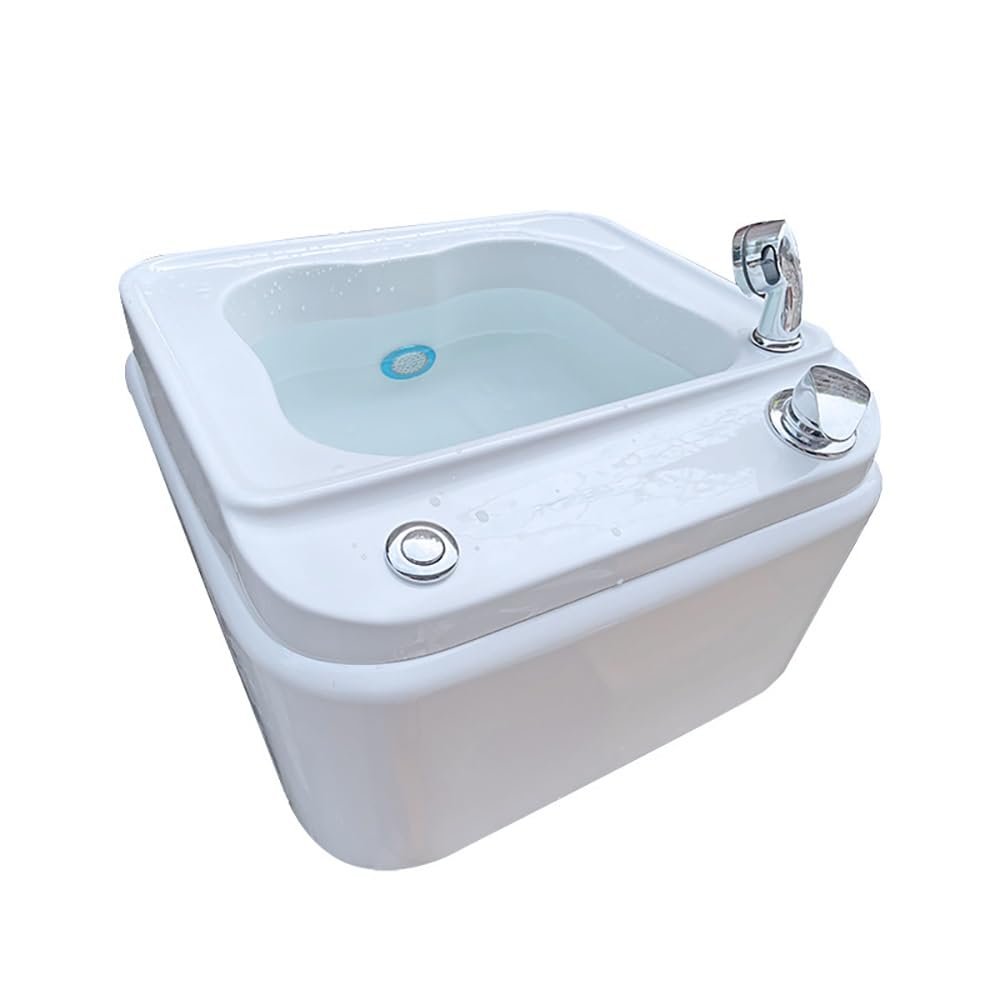 Acrylic Foot Bath, Foot Spa Bath Massager, Foot Bath Bowl with Bubbles, Automatically Drain and Adjust Hot and Cold Water Foot Bath, Colorful Lamp Footbath for Home Spa Treatment Relax Tired Feet