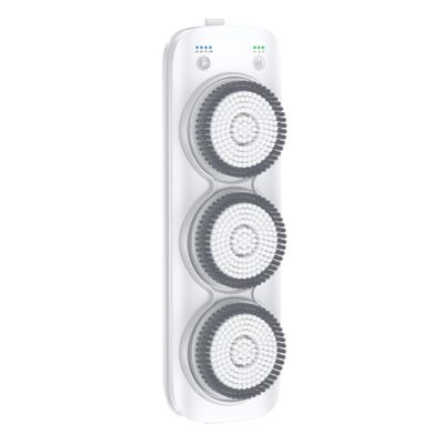 Aniwini Wall Mounted Back Scrubber, 360 Rotation Electric Back Bath Brush with 3 Large Shower Brush Heads, Adjustable Up and Down 64cm, 3-Speed Adjustment, Full Body Waterproof