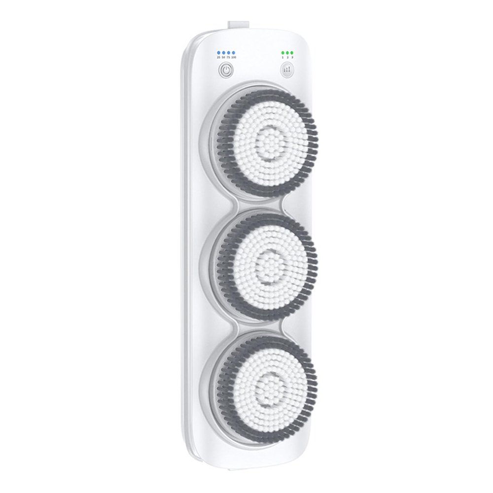 Aniwini Wall Mounted Back Scrubber, 360 Rotation Electric Back Bath Brush with 3 Large Shower Brush Heads, Adjustable Up and Down 64cm, 3-Speed Adjustment, Full Body Waterproof