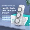 Aniwini Wall Mounted Back Scrubber, 360 Rotation Electric Back Bath Brush with 3 Large Shower Brush Heads, Adjustable Up and Down 64cm, 3-Speed Adjustment, Full Body Waterproof view 3