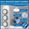 Aniwini Wall Mounted Back Scrubber, 360 Rotation Electric Back Bath Brush with 3 Large Shower Brush Heads, Adjustable Up and Down 64cm, 3-Speed Adjustment, Full Body Waterproof view 4