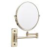PDOLIGBDN Double-Sided Cone Mirror, 3X Expandable Mirror, Wall-Mounted Makeup Mirror, Folding Mirror, 360 Degree Rotating Bathroom Mirror(Zirconium Gold) view 1