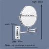 PDOLIGBDN Double-Sided Cone Mirror, 3X Expandable Mirror, Wall-Mounted Makeup Mirror, Folding Mirror, 360 Degree Rotating Bathroom Mirror(Zirconium Gold) view 2