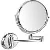 IJPDXOLBQ Wall-Mounted Cosmetic Mirror Hotel Bathroom Folding Telescopic Shaving Mirror 3 Times Magnification Double-Sided Mirror(8 inch Bright Silver) view 3