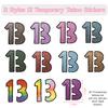 11 Pcs Concert Merch, Lucky Number taylor 13 Temporary Tattoos Stickers 13 Tattoo Hand tattoo Star Temporary Tattoos Concert Rave Accessories for Fan Gift view 2