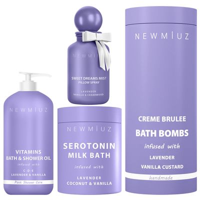 New Miuz Luxurious Lavender Scented Bath Set Pack of 4