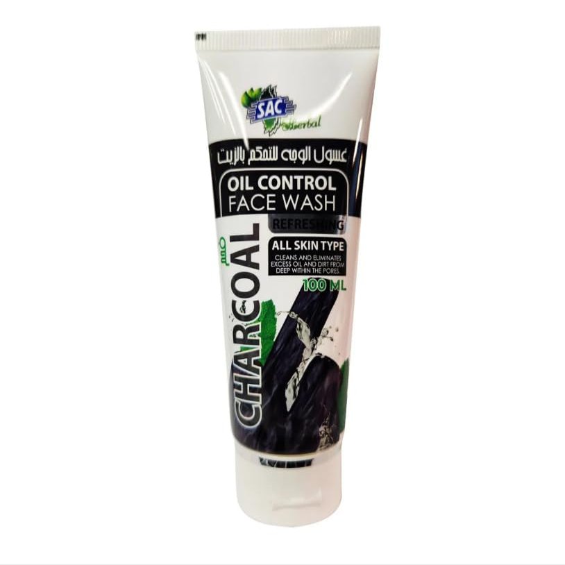 Charcoal Oil Control Face Wash 100ml - Activated Charocal Cleanser for Oily Skin
