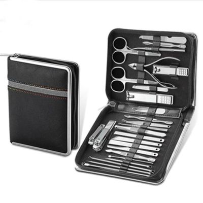 CFGH6FDF Nail Clippers Set 11-26 Pcs Professional Stainless Steel Nail Clippers Manicure Set Cutter Scissor Cuticle Nipper Nail Tools Set Travel Case Kit Nail Trimming Kit