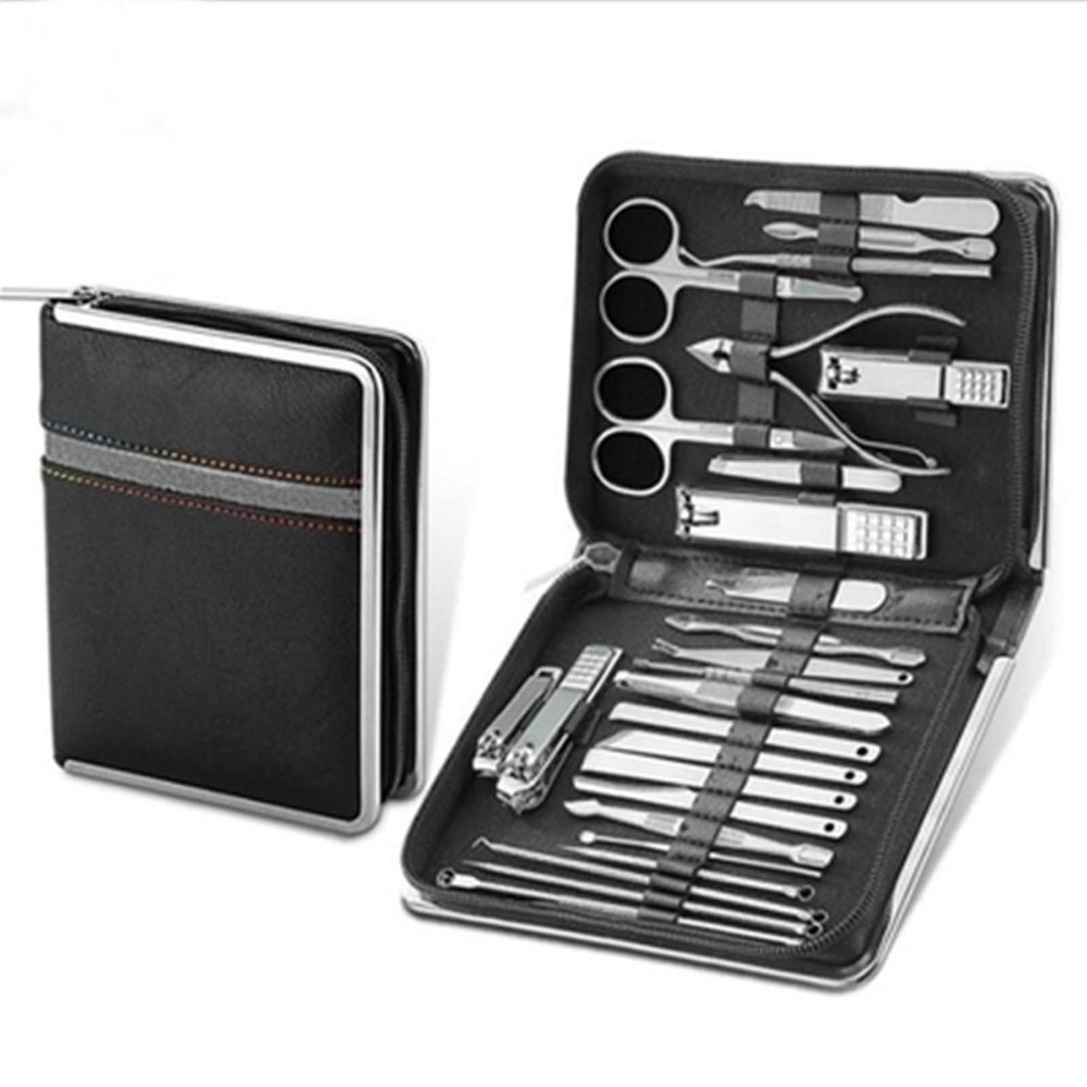 CFGH6FDF Nail Clippers Set 11-26 Pcs Professional Stainless Steel Nail Clippers Manicure Set Cutter Scissor Cuticle Nipper Nail Tools Set Travel Case Kit Nail Trimming Kit