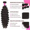 10A Deep Wave Human Hair Bundles - 18, 20, 22, 24 Inch Wet & Wavy - 100% Unprocessed Virgin Human Hair - 4 Bundles Deal - Real Human Hair Extensions view 2