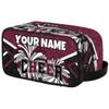Opalaughs Custom Cheer Makeup Bag Personalized Glitter Black Maroon Cheerleader Cosmetic Toiletry Bag Cheerleader Gifts for Cheer Team Women view 1