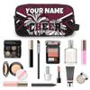 Opalaughs Custom Cheer Makeup Bag Personalized Glitter Black Maroon Cheerleader Cosmetic Toiletry Bag Cheerleader Gifts for Cheer Team Women view 4