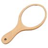 1 Piece Wooden Makeup Mirror Oval Handheld Mirror with Handle Single Side Cosmetic Mirror Vanity Handheld Mirror Handheld Vanity Mirror, 3.94 x 8.86 Inches, Wooden view 1