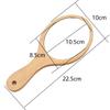 1 Piece Wooden Makeup Mirror Oval Handheld Mirror with Handle Single Side Cosmetic Mirror Vanity Handheld Mirror Handheld Vanity Mirror, 3.94 x 8.86 Inches, Wooden view 3