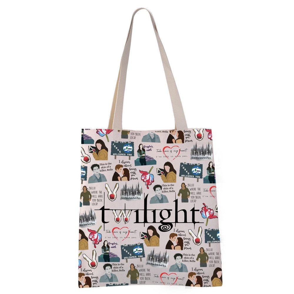 VAMSII Twil Movie Inspired Tote Bag Vampire Fans Gift Forks Washington(Twili tote)