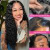 13x4 Deep Wave Lace Front Wigs Human Hair 28 Inch HD Transparent Human Hair Lace Frontal Wigs for Women 200% Density Deep Curly Lace Front Wigs with Baby Hair Pre Plucked Glueless Deep Wave Wig view 2