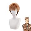 QWIFCMJF -Cosplay Wig on Tn Jean Kirstein Cosplay Wig Spiky Brown Wig Short Heat Resistant Hair with Wig Cap Halloween Wig for Men view 1