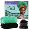 African Exfoliating Net Sponge Black & Seawave - 2 Pack Real African Net Authentic - Body Wash Scrubber for Shower Bath - Africa Bath Sponges for Men Back Scrubber Shower Accessories view 1