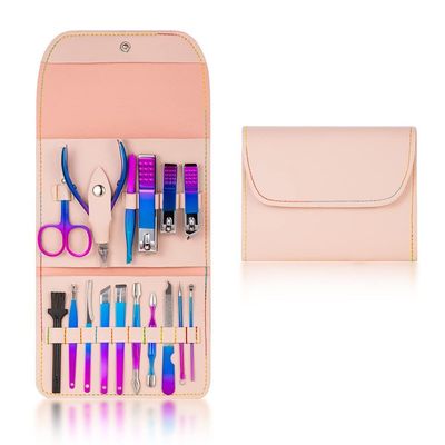 NVVVNX 4-16pcs Nail Cutter Set Stainless Steel Nail Clippers Set with Folding Bag Manicure Cutter Kits Scissors Makeup Beauty Tools(Gold)