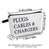 MoCaliduccious "PLUGS CABLES & CHARGERS Text Print Women Cosmetic Bag for Women Travel OrganizerSmall Zipper Makeup Bag Toiletry Kit view 2