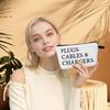 MoCaliduccious "PLUGS CABLES & CHARGERS Text Print Women Cosmetic Bag for Women Travel OrganizerSmall Zipper Makeup Bag Toiletry Kit view 4