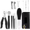 NVVVNX Pedicure Set Toe Nail Clippers Ingrown Toenails Nippers Cutters Dead Skin Dirt Remover Stainless Steel Manicure Cutters Tools(16pcs Black) view 1