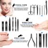 NVVVNX 8/10/15/18 Pcs Manicure Set Stainless Steel Nail Cutter Pedicure Kit Nail Clipper Set Nail File Scissor Manicure Beauty Tool Kit(Red 18Pcs) view 3